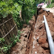 Laying of 140 mm pvc