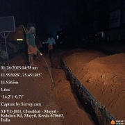 Pipe laying along Mayyil KRFB Road- road compction using water