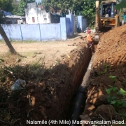 Laying of 350mm DI pipe work