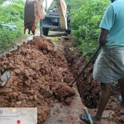 Laying of 90 mm pvc