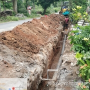 laying of 200mm DI k9 pipe 