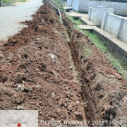 Laying of 90 mm pvc