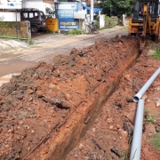 Pipe laying work