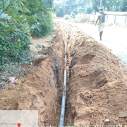 Laying of 90 mm pvc
