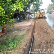 Laying of 90 mm pvc