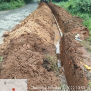 Laying of 140 mm pvc 