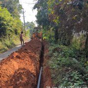 Laying of PVC pipe 