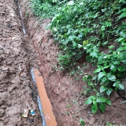 90mm pvc pipe laying work progressing