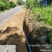 Laying of 90 mm pvc