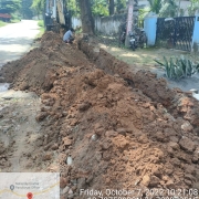 Laying of 90 mm pvc