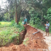 Laying of 90 mm pvc