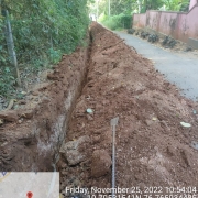 Laying of 160 mm pvc