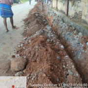 Laying of 90 mm pvc