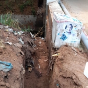 160mm pvc pipe line laying work