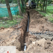 Laying of 90 mm pvc