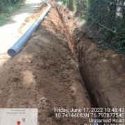 Laying of 140 mm pvc