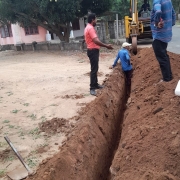 90mm pvc pipe laying work progressing