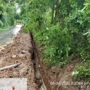 Laying of 160mm PVC pipe