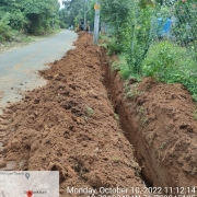 Laying of 140 mm pvc