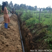 laying of 90mm pvc