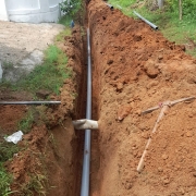90 mm pvc pipe laying work 