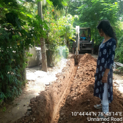 Laying of 90mm pvc pipe