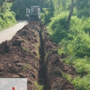 Laying of 90 mm pvc