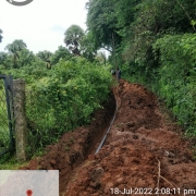 laying of 90mm PVC pipe