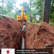 Pipe laying work in progress 