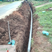 Laying of 140mm pvc 