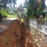 Laying of 140 mm pvc