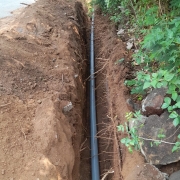 90mm pvc pipe laying work progressing