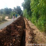 Laying of 90mm pvc pipe