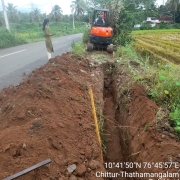 Laying of 160 mm pvc