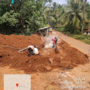 Laying of DI distribution mains from Elambra tank
