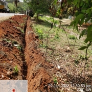 Laying 110mm PVC pipe