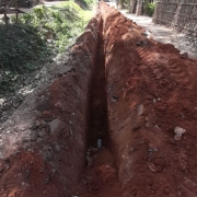 90mm pvc pipe laying work progressing