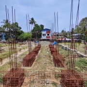 Stage 2, Pile cap/Plinth beam reinforcement work in progress on 30-04-2021