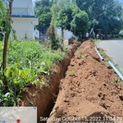 Laying of 90 mm pvc