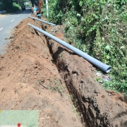 Laying of 160 mm pvc
