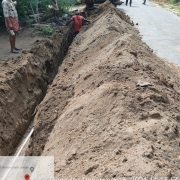 Laying of 90 mm pvc