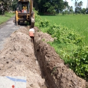 Laying of 90mm PVC 