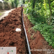 Laying of 90mm PVC pipe