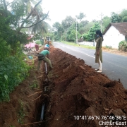 Laying of 90 mm pvc