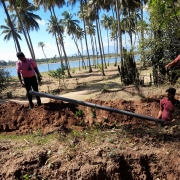 90mm pvc pipe laying work progressing