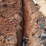 90mm pvc pipe laying work progressing