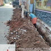Laying of 90 mm pvc