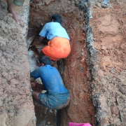 pipe laying in progress