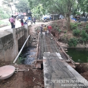Pipe carrying RCC bridge slab concrete 