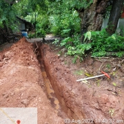 90mm PVC pipe laying work